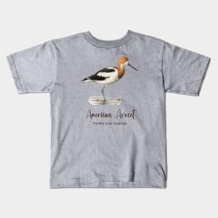 American Avocet - The Bird Lover Collection Kids T-Shirt